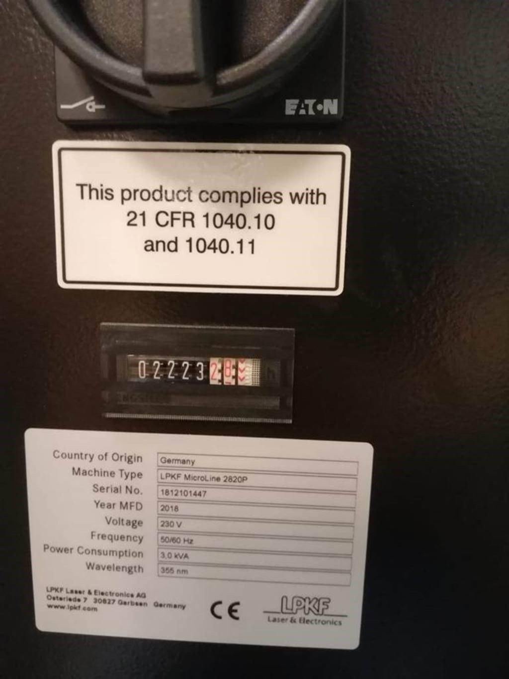 LPKF MicroLine 2820 P complies with 21 CFR 1040.10 and 1040.11