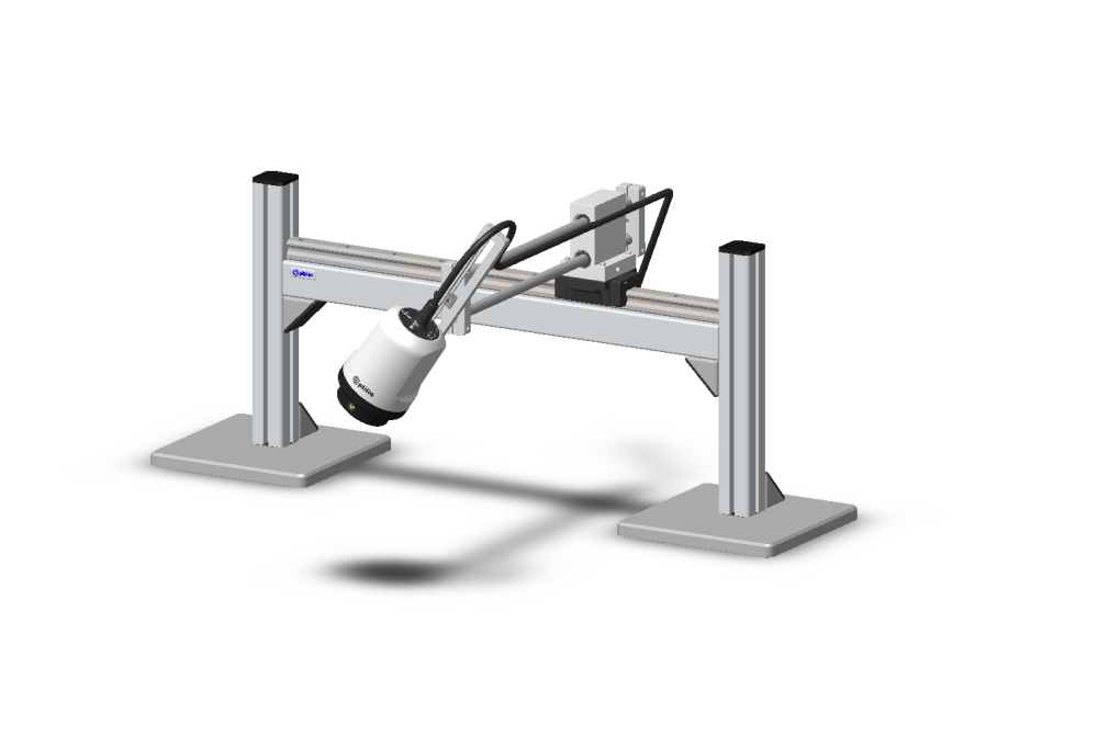 Optilia Bench-Top W30x-HD Inspection System with bench top XY stand and height adjustment bracket tilted camera position to left