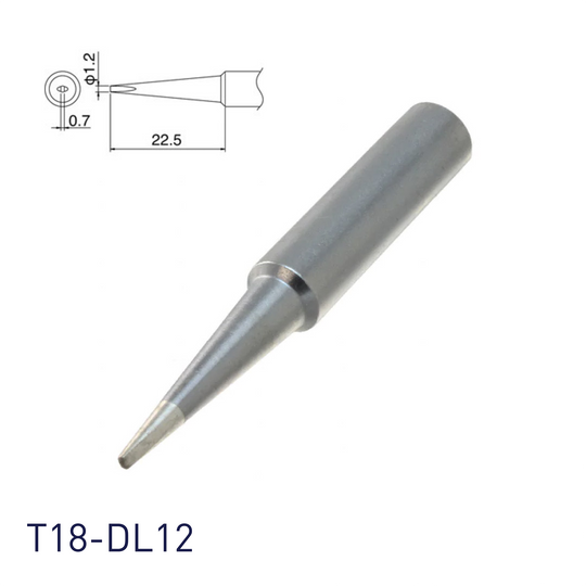 Hakko soldering iron tip T18-DL12 for soldering station FX888, FX888D, FX889, FR701, FR702, FX600 & soldering iron FX8801, FX600