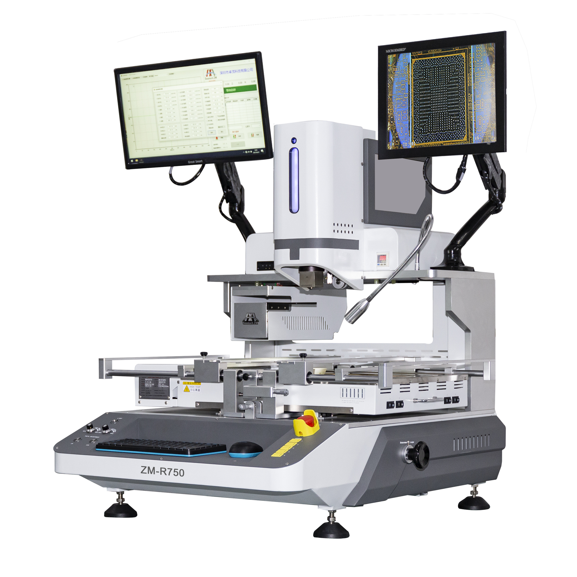 Seamark Zhuomao ZM R750 PC automatic BGA rework station auto feeding and auto receiving for small components
