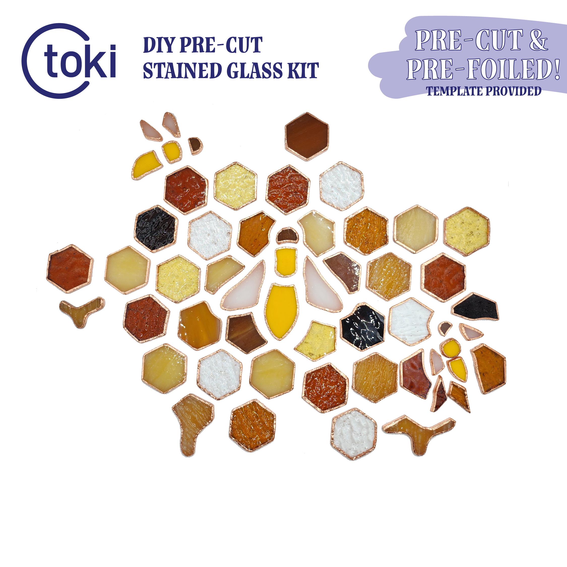 Pre-Cut Beehive Stained Glass DIY