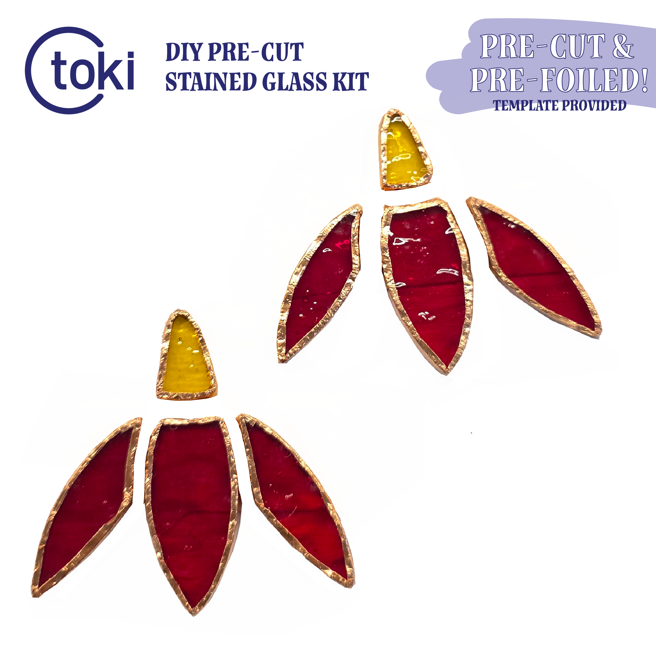 Pre-Cut Flower Ear Ring Stained Glass DIY