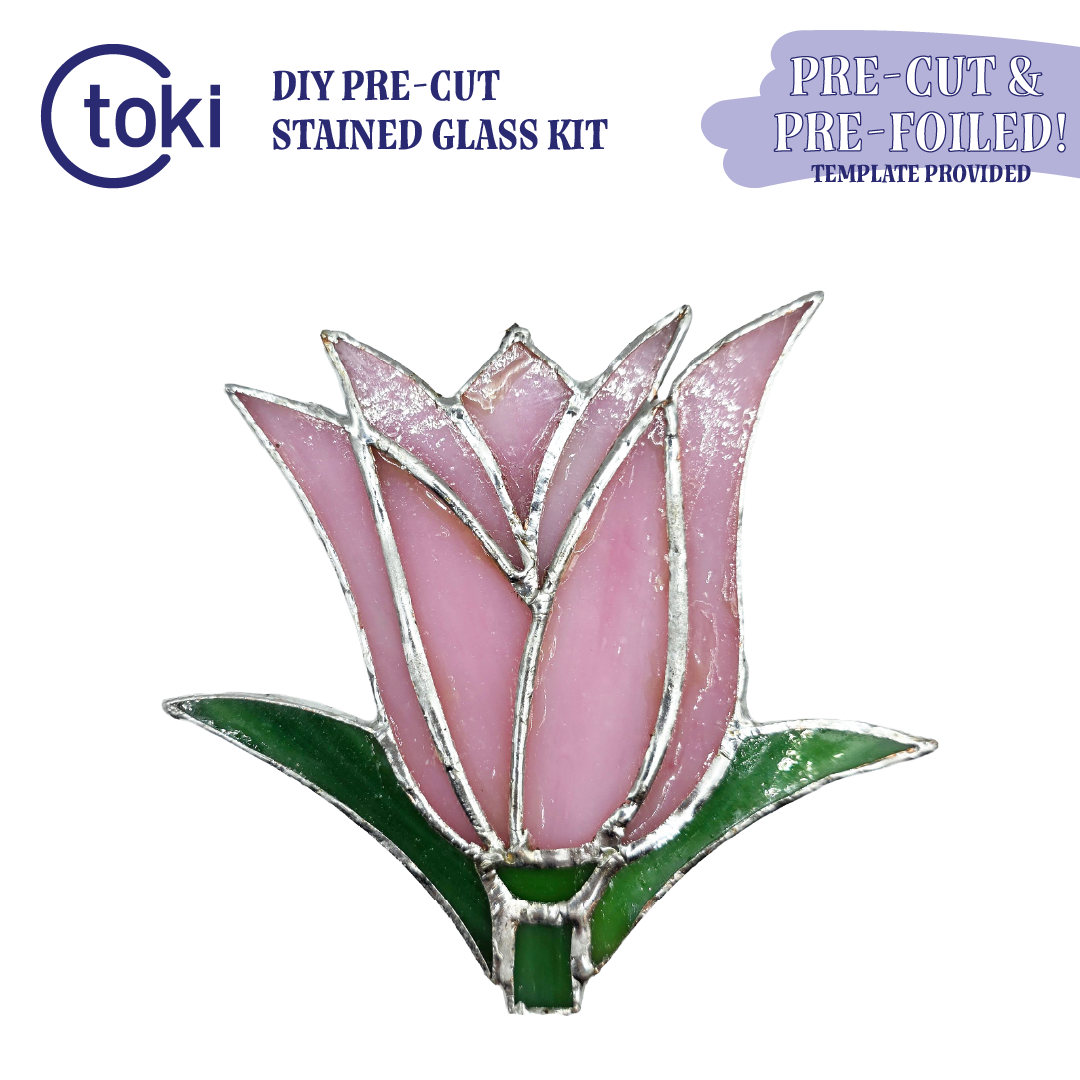 Pre-Cut Flower Stained Glass DIY Coaster