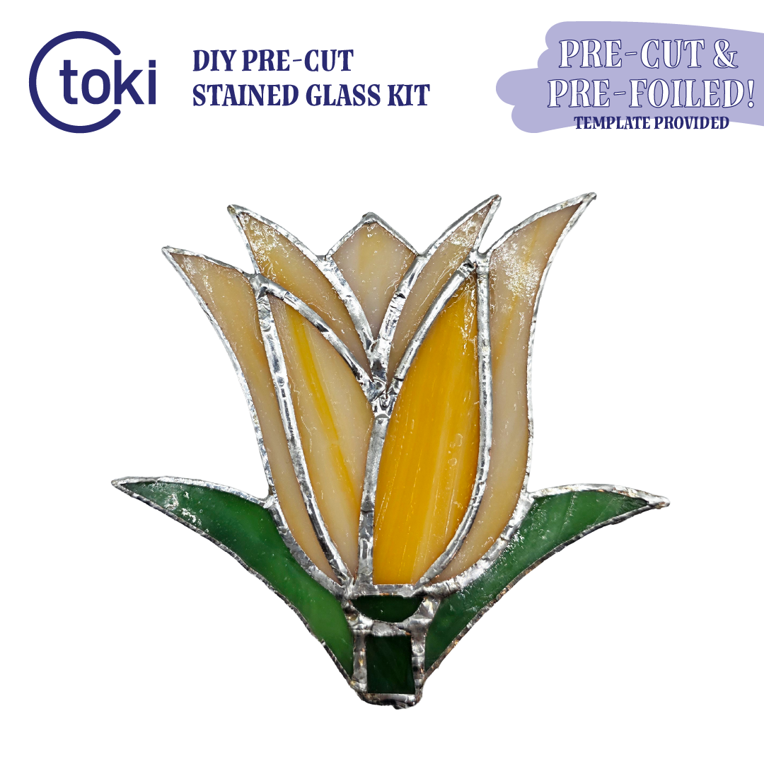 Pre-Cut Flower Stained Glass DIY Coaster