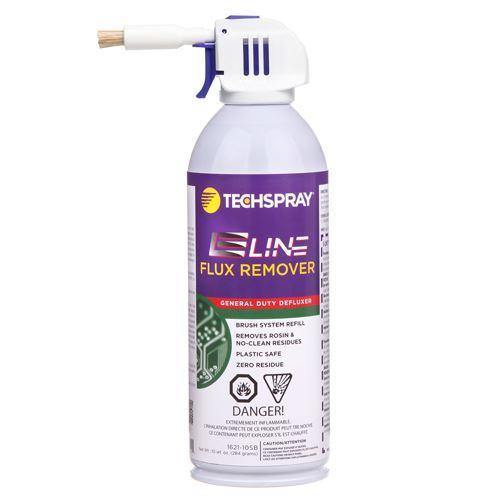 Techspray E-Line Flux Remover & Maintenance Cleaner 1621-10SB 10 Oz (284g) Aerosol with brush