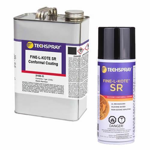 Techspray Fine-L-Kote SR Conformal Coating 2102 series Silicone coatings are commonly used in high humidity environments, like outdoor signage