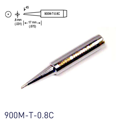 Hakko 900M-T-0.8C Soldering Iron Tips for for soldering station 928, 937, 701, 702B, 936, 933/934 and handpieces 900M(ESD), 907 and 933