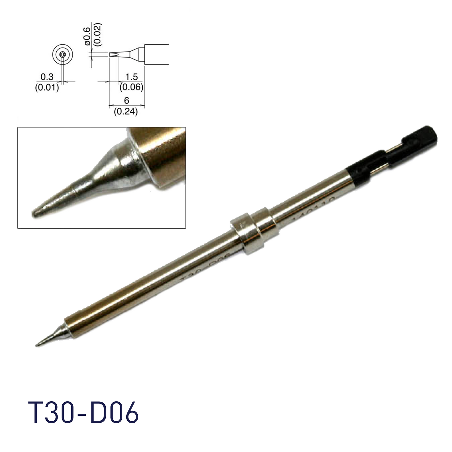 Hakko FM2032 micro soldering iron replacement tips T30-D06 with N2 soldering option available flat-head screwdriver shape