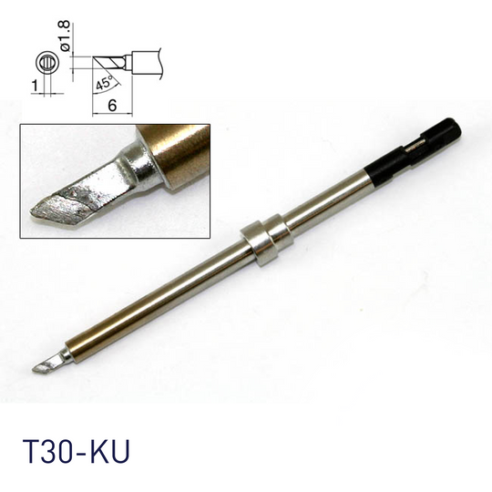 Hakko FM2032 micro soldering iron replacement tips T30-KU with N2 soldering option available knife shape