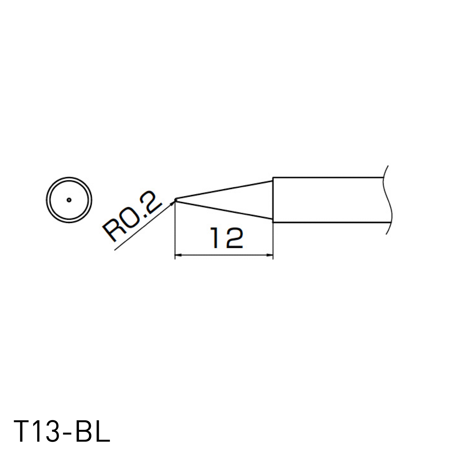 Hakko Soldering Iron Replacement Tip T13 - for FM2026 N2 soldering iron in ball-point tip shape