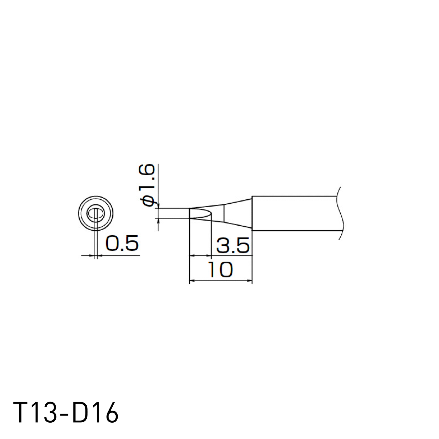 Hakko Soldering Iron Replacement Tip T13 - for FM2026 N2 soldering iron in flat-head screwdriver shape