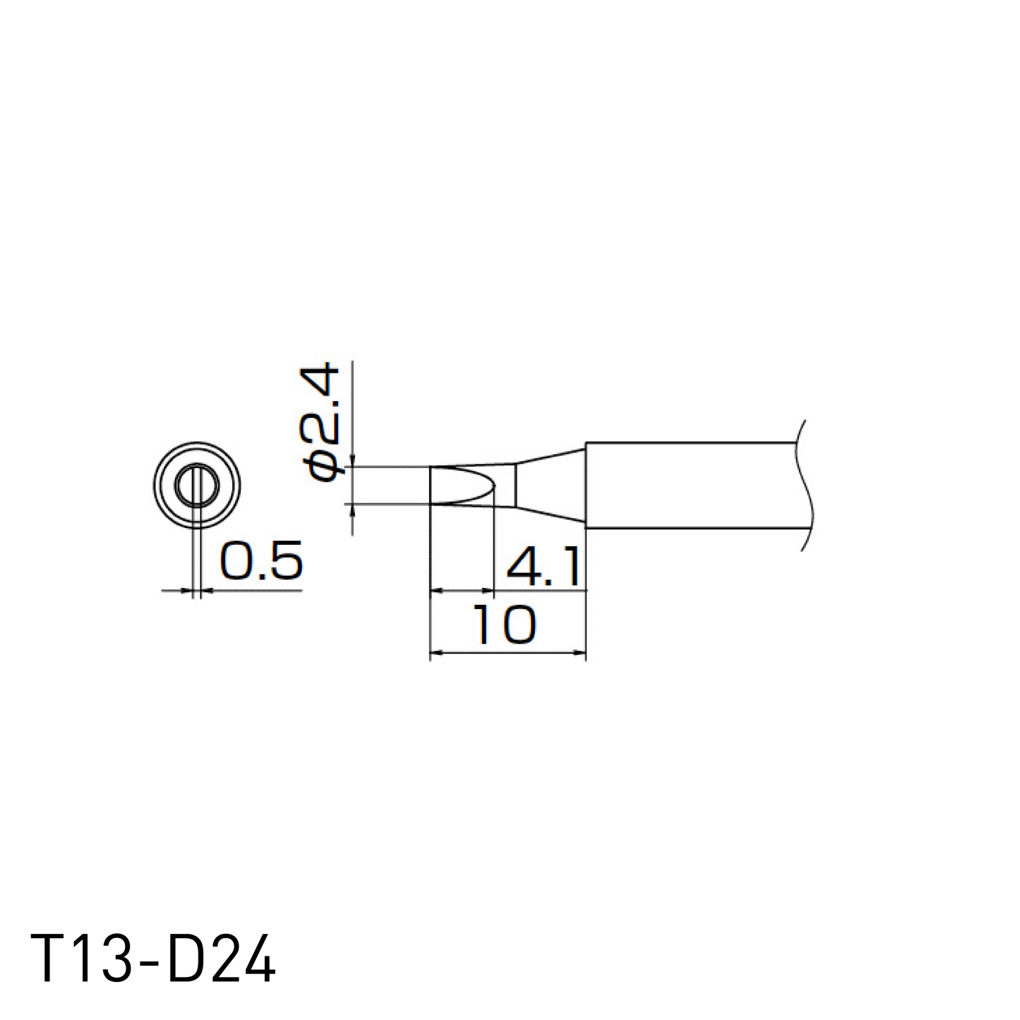 Hakko Soldering Iron Replacement Tip T13 - for FM2026 N2 soldering iron in flat-head screwdriver shape