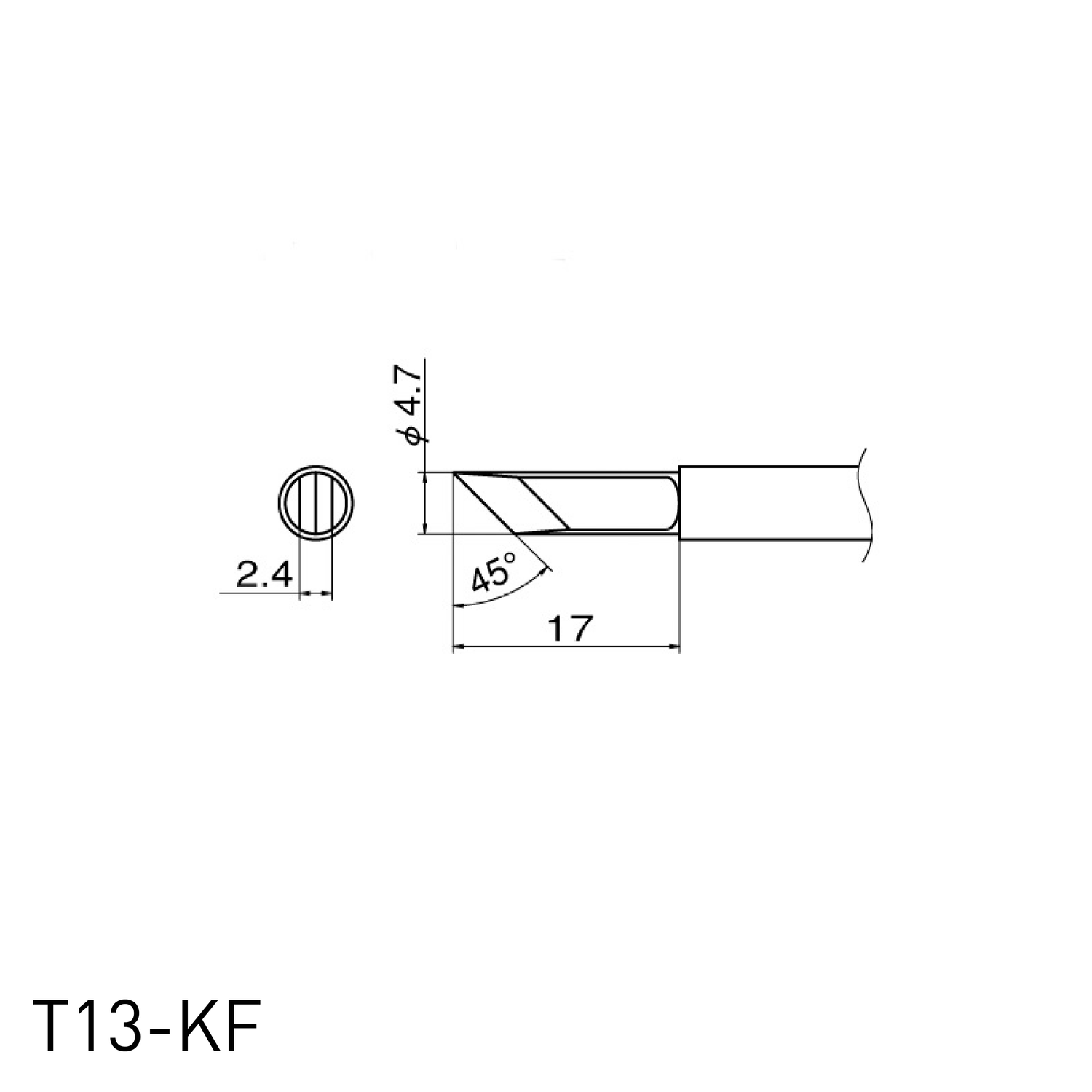 Hakko Soldering Iron Replacement Tip T13 - for FM2026 N2 soldering iron in knife shape