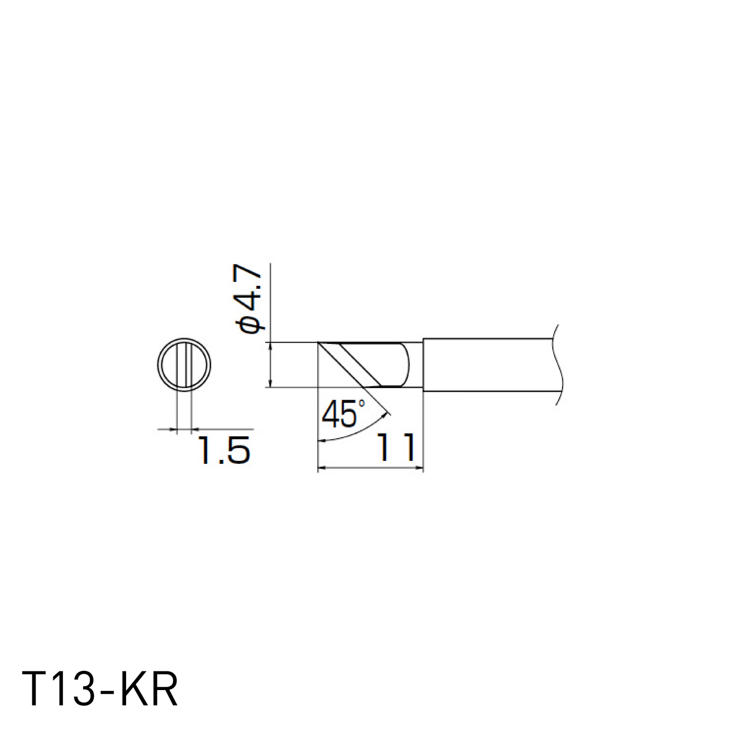 Hakko Soldering Iron Replacement Tip T13 - for FM2026 N2 soldering iron in knife shape