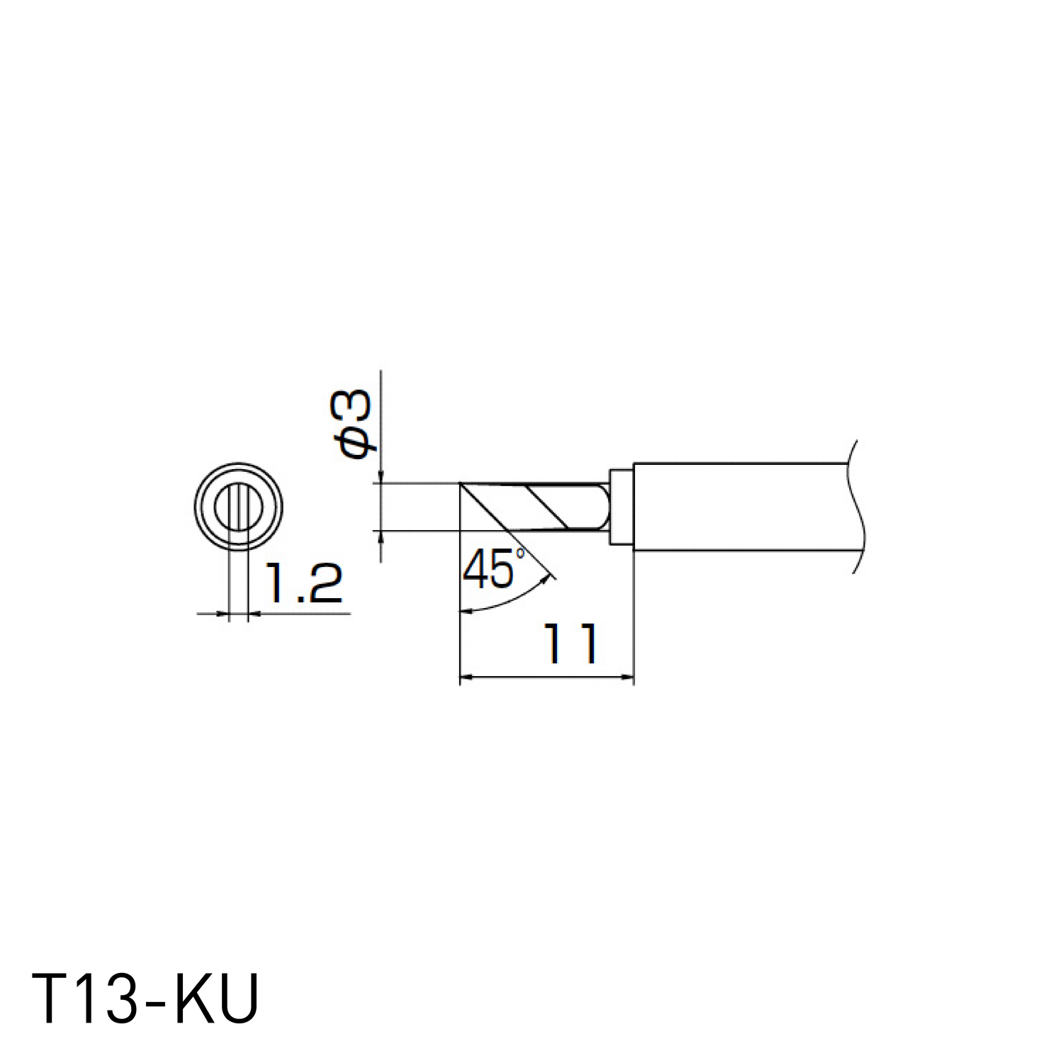 Hakko Soldering Iron Replacement Tip T13 - for FM2026 N2 soldering iron in knife shape