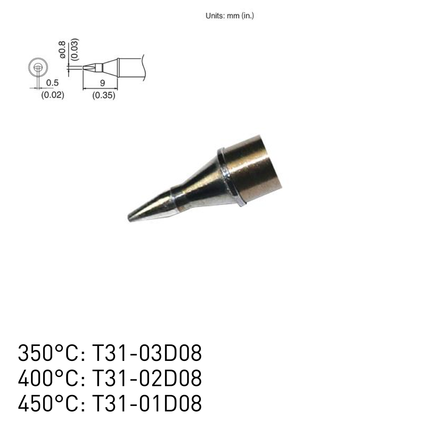 Hakko soldering station FX100 induction heating FX1001 soldering iron tips T31-01D08 T31-02D08 T31-03D08
