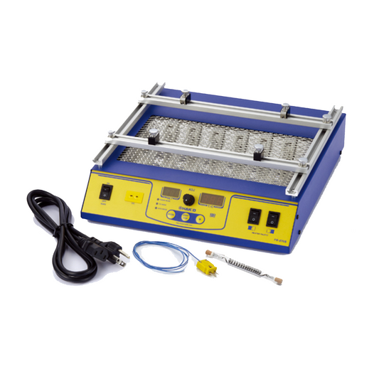 Hakko IR pre-heater FX870B digital system lead free ESD safe RoHS compliant 2-independent switchable work grid partitions.