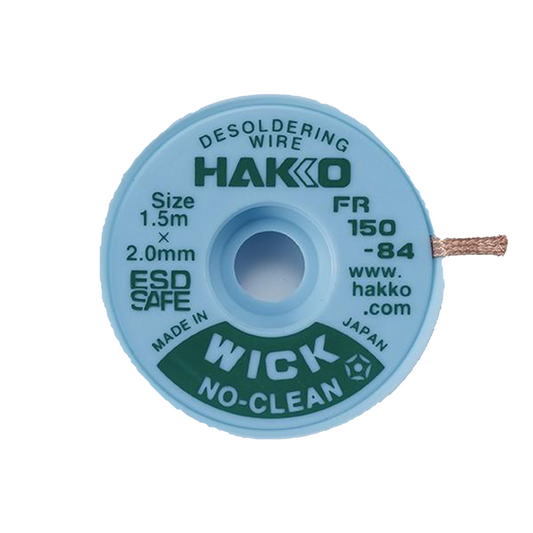 Hakko no-clean desoldering braid wire FR150-84 1.5m x 2.0mm solder wick to remove solder from printed circuit board