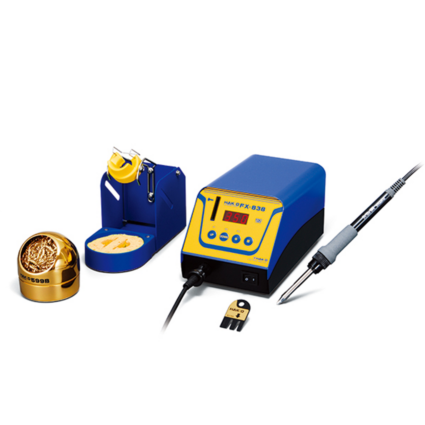 Hakko FX838 158W Soldering Station and heavy duty soldering iron compatible with T20 series tip best suited for soldering power-supply boards, heat sinks, shield cases, multilayer boards with micro components PCB SMT assembly production line. 