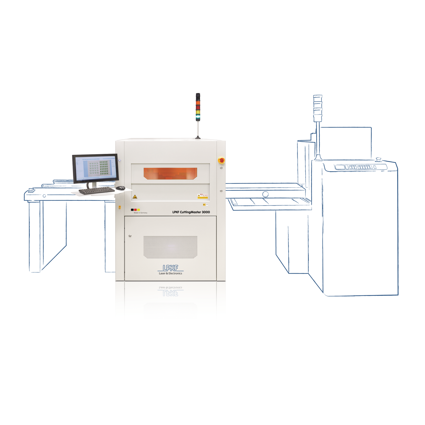 LPKF CuttingMaster 3000 laser cutting stencil depaneling pcb structuring printed circuit board prototyping UV laser