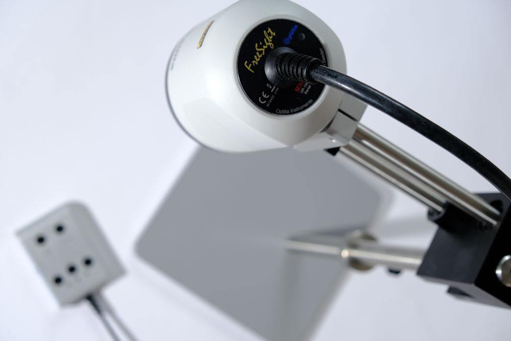 Optilia M30 FreeSight Inspection System top view - focused on camera