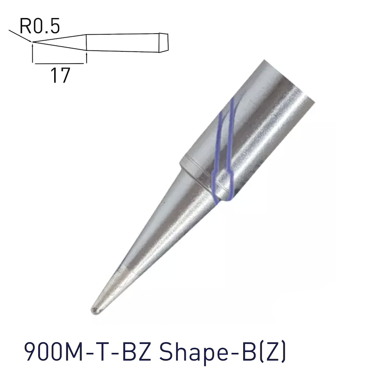 Hakko 900M-T-BZ Shape B(Z) Soldering Iron Tips for soldering station 928, 937, 701, 702B, 936, 933/934 and handpieces 900M(ESD), 907 and 933