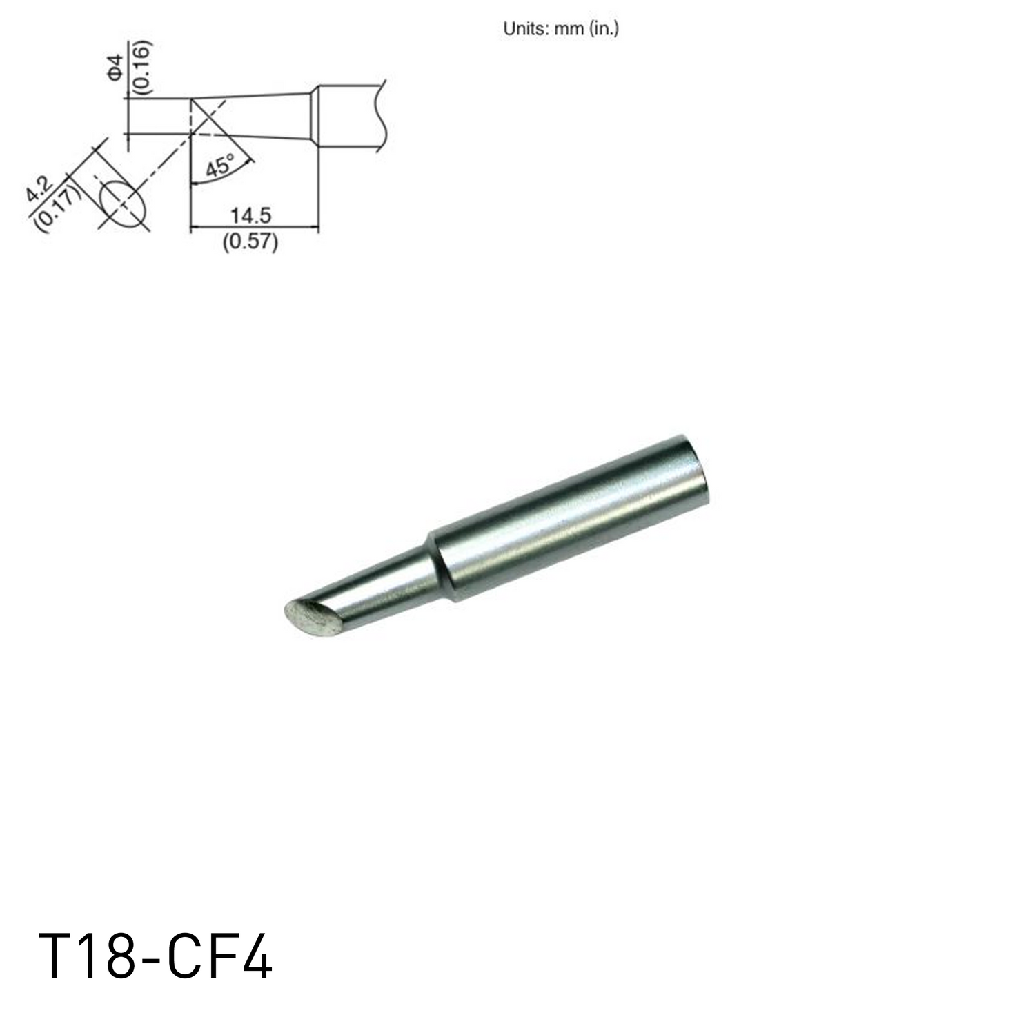 Hakko soldering iron tip T18-CF4 for soldering station FX888, FX888D, FX889, FR701, FR702, FX600 & soldering iron FX8801, FX600