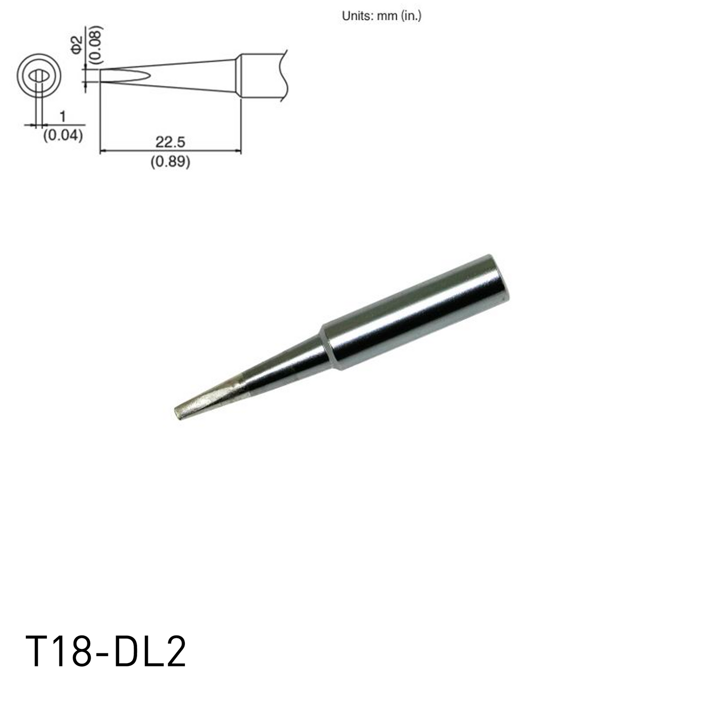 Hakko soldering iron tip T18-DL2 Chisel Tip for soldering station FX888, FX888D, FX889, FR701, FR702, FX600 & soldering iron FX8801, FX600