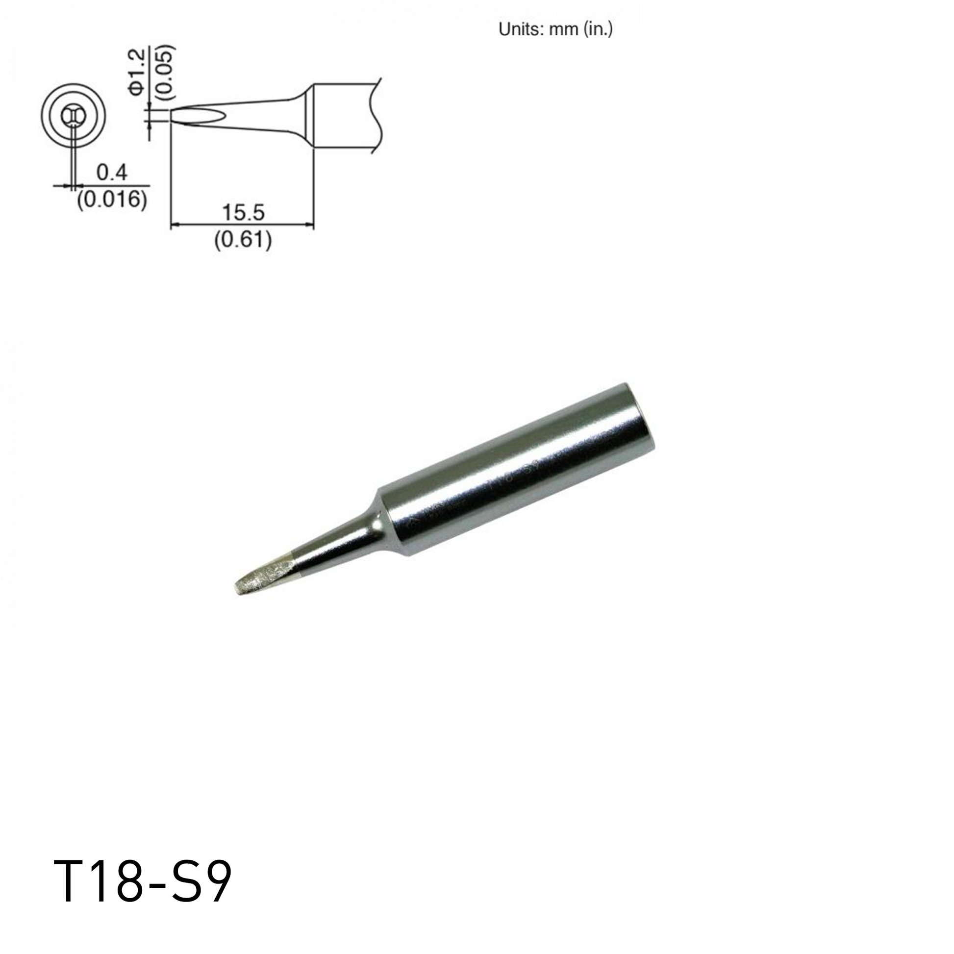 Hakko soldering iron tip T18-S9 Chisel Tip for soldering station FX888, FX888D, FX889, FR701, FR702, FX600 & soldering iron FX8801, FX600