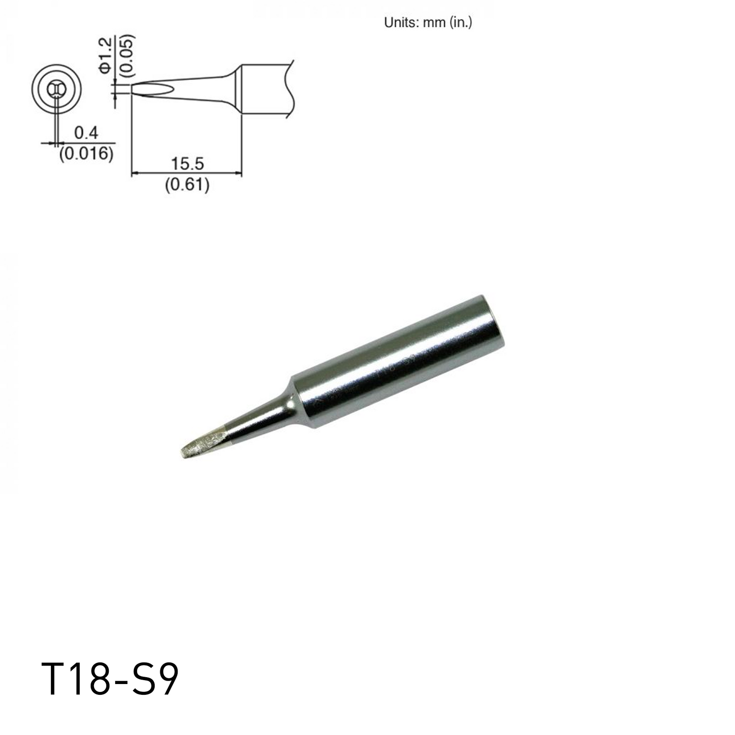 Hakko soldering iron tip T18-S9 Chisel Tip for soldering station FX888, FX888D, FX889, FR701, FR702, FX600 & soldering iron FX8801, FX600