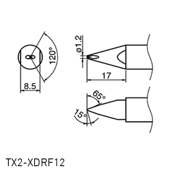Hakko TX2 Series Soldering Tip TX2-XDRF12