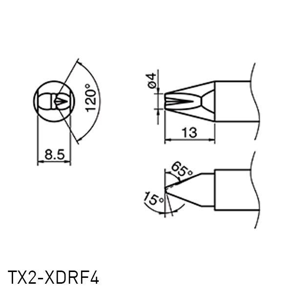Hakko TX2 Series Soldering Tip TX2-XDRF4