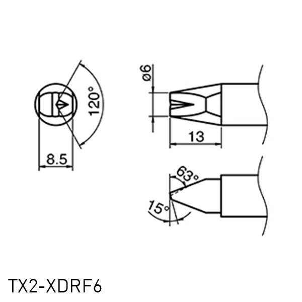 Hakko TX2 Series Soldering Tip TX2-XDRF6