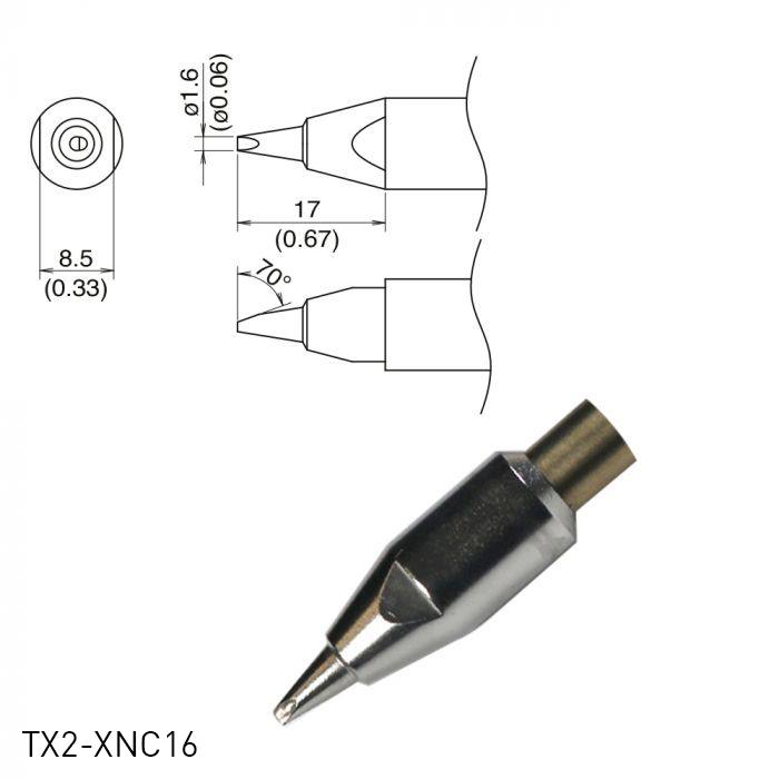 Hakko TX2 Series Soldering Tip TX2-XNC16