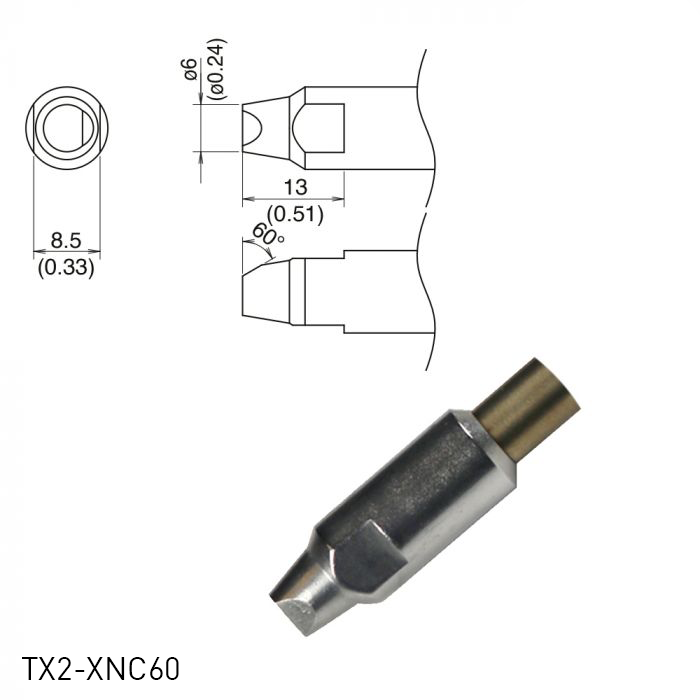 Hakko TX2 Series Soldering Tip TX2-XNC60