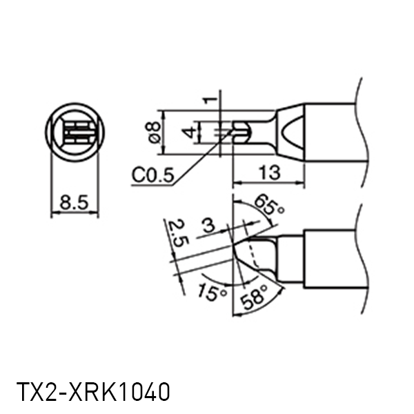 Hakko TX2 Series Soldering Tip TX2-XRK1040
