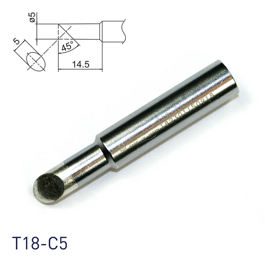 Hakko T18-C5 for soldering station FX888, FX888D, FX889, FR701, FR702, FX600 & soldering iron FX8801, FX600
