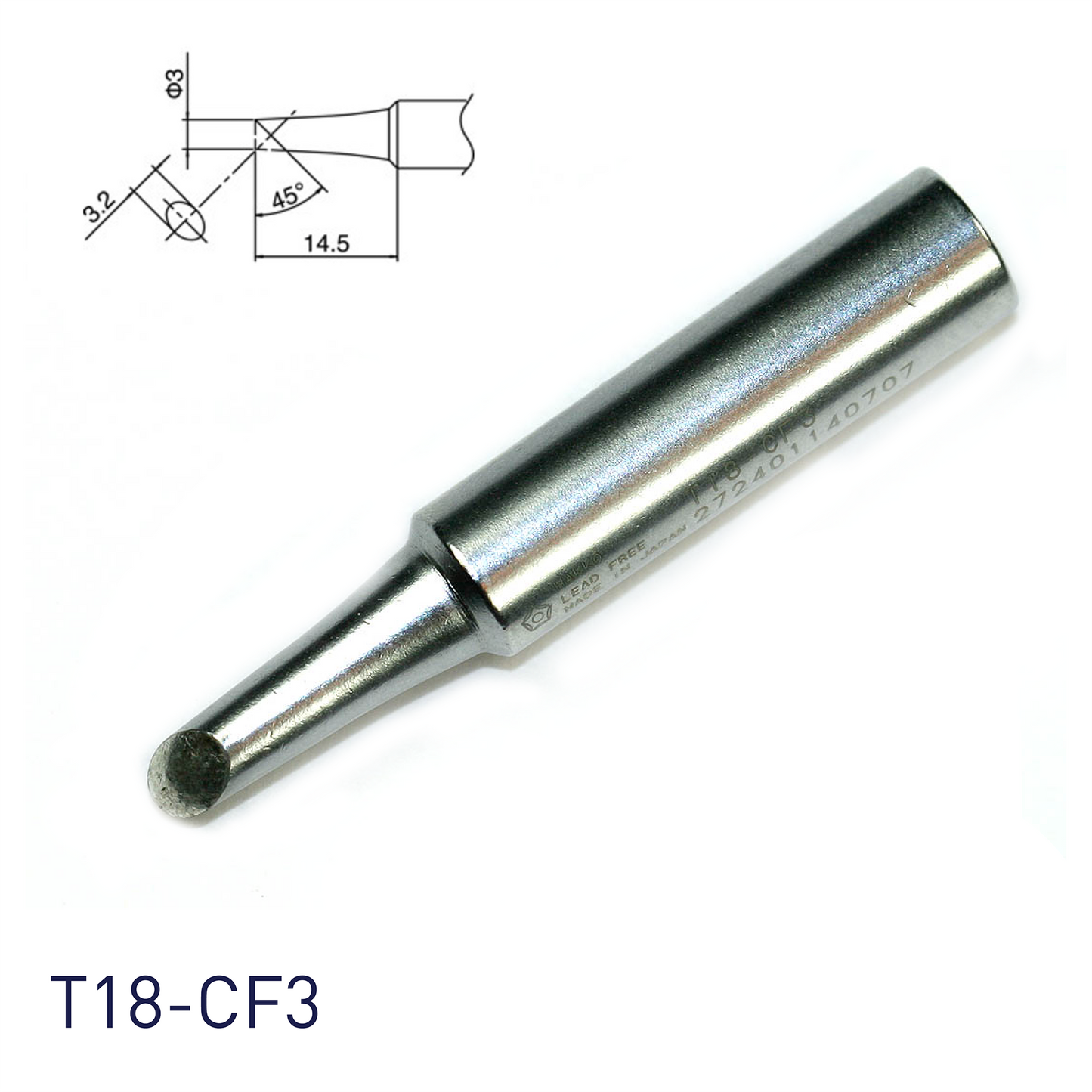 Hakko T18-CF3 for soldering station FX888, FX888D, FX889, FR701, FR702, FX600 & soldering iron FX8801, FX600