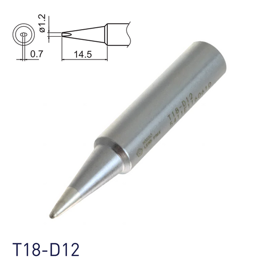 Hakko soldering iron tip T18-D12 for soldering station FX888, FX888D, FX889, FR701, FR702, FX600 & soldering iron FX8801, FX600