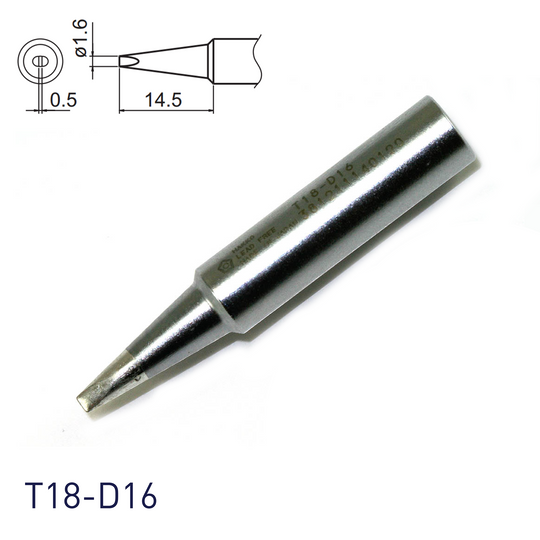 Hakko soldering iron tip T18-D16 for soldering station FX888, FX888D, FX889, FR701, FR702, FX600 & soldering iron FX8801, FX600